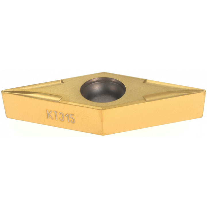 V - Diamond (Rhombic) 35-Deg 3/8" IC Cermet Insert, Grade KT315, TiN - Kennametal 1198183