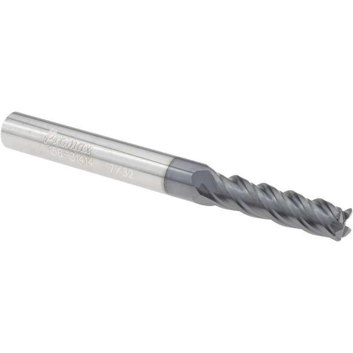 7/32" 4-Flute Solid Carbide Corner Radius End Mill, AlTiN - ProMax 156-31414