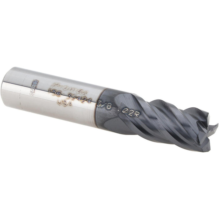 3/8" 4-Flute Solid Carbide Corner Radius End Mill, AlTiN - ProMax 156-32424
