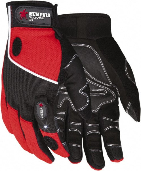 Small Black; Red Synthetic Blend General Purpose Gloves - MCR Safety 924S