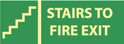 Stairs to Fire Exit Sign - AccuformNMC GL320R
