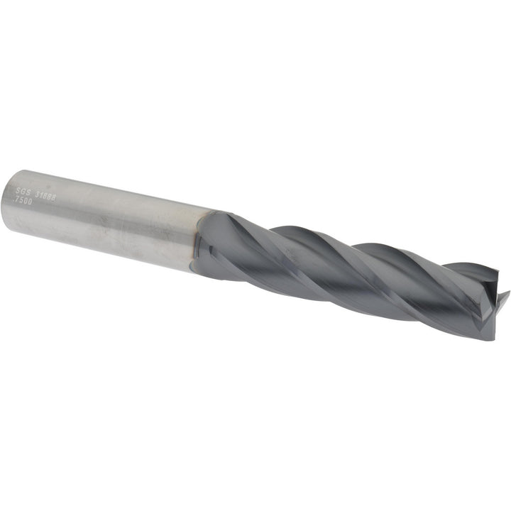 3/4" 4-Flute Solid Carbide Square End Mill, AlTiN - SGS 31888