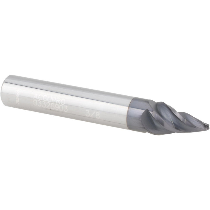 4-Flute Solid Carbide Taper Form End Mill, AlTiN - Accupro 14915613