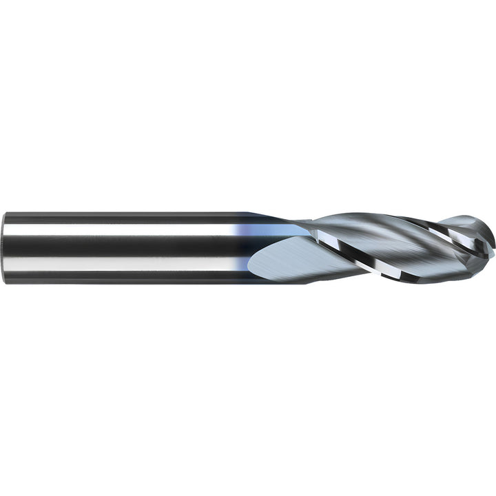 1/8in" 3-Flute Solid Carbide Ball End Mill, TiCN - RobbJack B-330-04-C