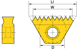 3/8" IC Carbide Insert, Grade KC635M, TiAlN - Kennametal 2393667