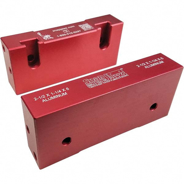 6.0000" Jaw Aluminum Vise Jaws - Snap Jaws 6MAJ2 1/2X1 1/4