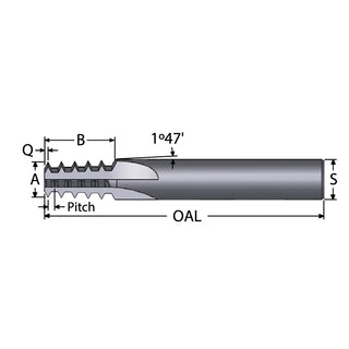 Straight Flute Thread Mills - Scientific Cutting Tools TM275-27NPT