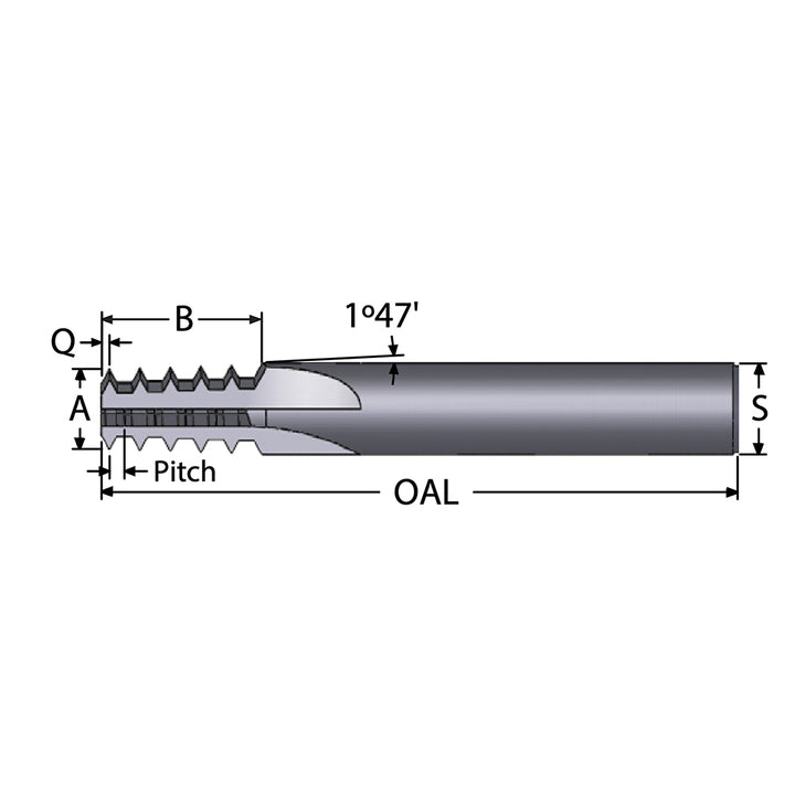 Straight Flute Thread Mills - Scientific Cutting Tools TM275-27NPT