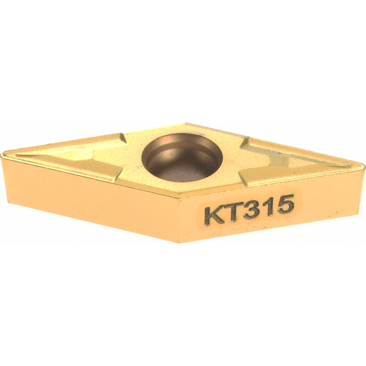 V - Diamond (Rhombic) 35-Deg 1/4" IC Cermet Insert, Grade KT315, TiN - Kennametal 1291909