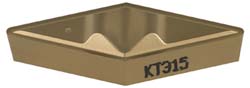 VCGR160408 Cermet Insert, Grade KT315, TiN - Kennametal 1610905