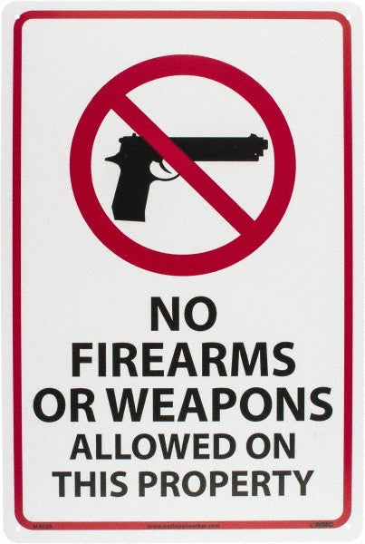 NO FIREARMS OR WEAPONS ALLOWED ON THIS PROPERTY Sign - AccuformNMC M452R