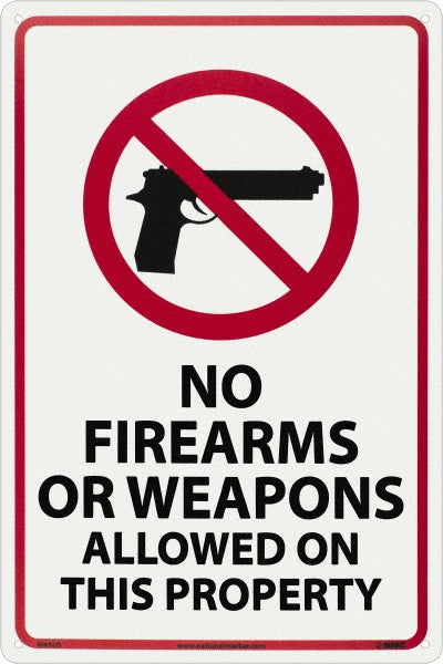 NO FIREARMS OR WEAPONS ALLOWED ON THIS PROPERTY Sign - AccuformNMC M452G