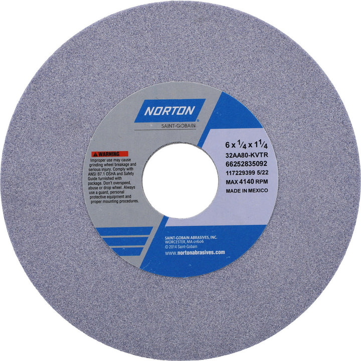 6 x 1/4" 80-Grit Aluminum Oxide Grinding & Cutoff Wheel - Norton 66252835092