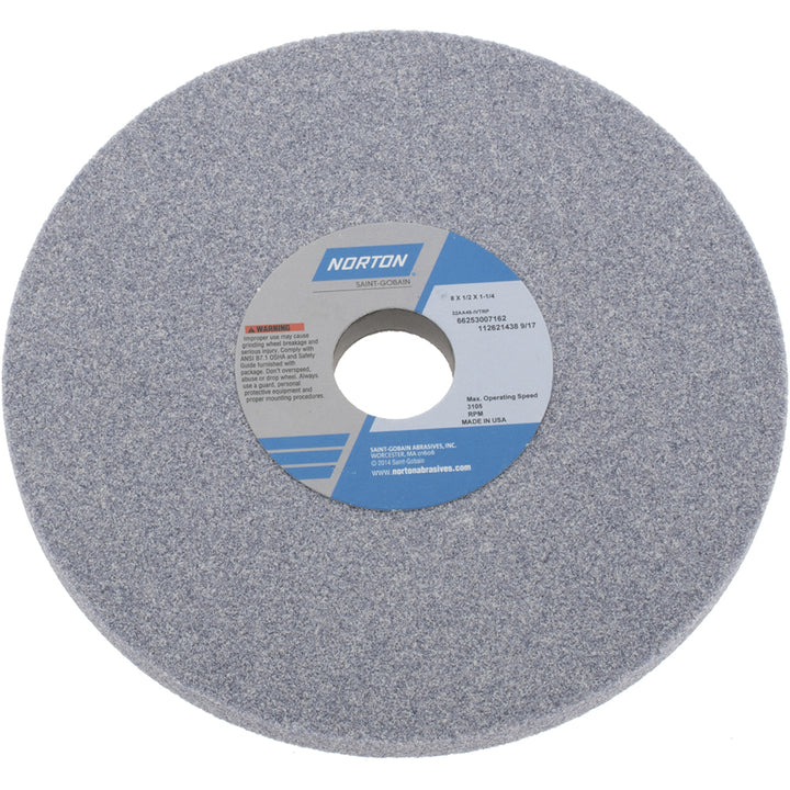 8 x 1/2" 46-Grit Aluminum Oxide Grinding & Cutoff Wheel - Norton 66253007162