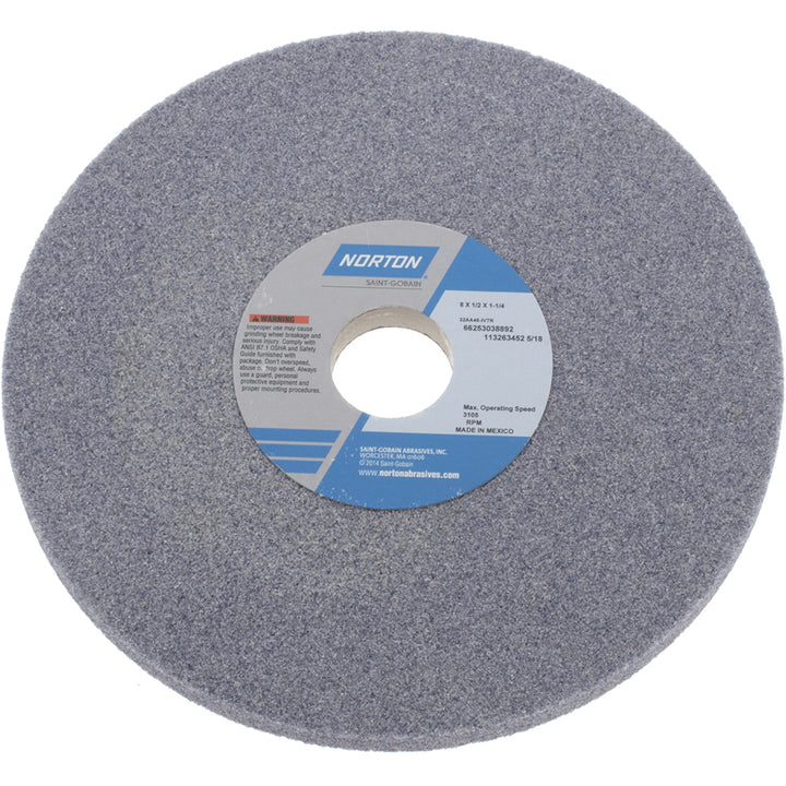 8 x 1/2" 46-Grit Aluminum Oxide Grinding & Cutoff Wheel - Norton 66253038892