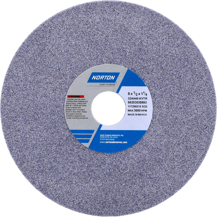 8 x 1/2" 46-Grit Aluminum Oxide Grinding & Cutoff Wheel - Norton 66253038893