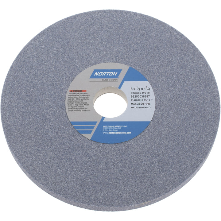 8 x 1/2" 80-Grit Aluminum Oxide Grinding & Cutoff Wheel - Norton 66253038897