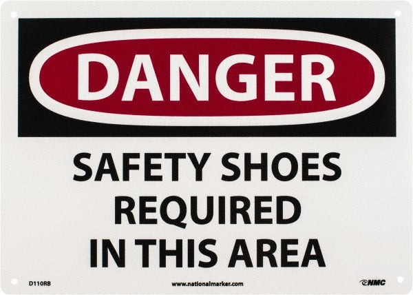SAFETY SHOES REQUIRED IN THIS AREA Sign - AccuformNMC D110RB
