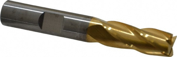 3/8" 4-Flute Solid Carbide Square End Mill, TiN - RobbJack ST-430-12-T