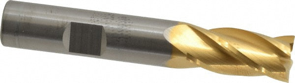 1/2" 4-Flute Solid Carbide Square End Mill, TiN - RobbJack ST-430-16-T