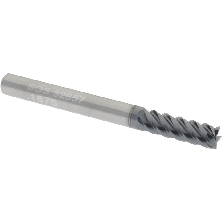 3/16" 5-Flute Solid Carbide Square End Mill, AlTiN - SGS 32657