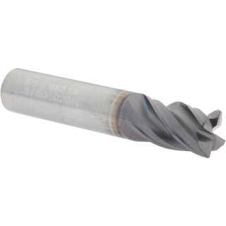 3/8" 4-Flute Solid Carbide Corner Radius End Mill, TX - SGS 36513