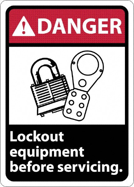 Danger - Lock Out Equipment Before Servicing Sign - AccuformNMC DGA18R