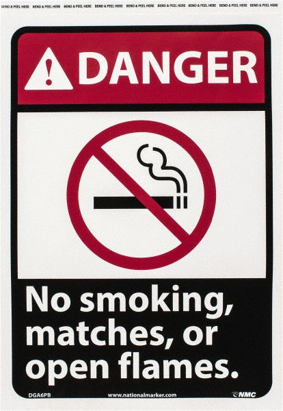 NO SMOKING MATCHES OR OPEN FLAMES. Sign - AccuformNMC DGA6PB