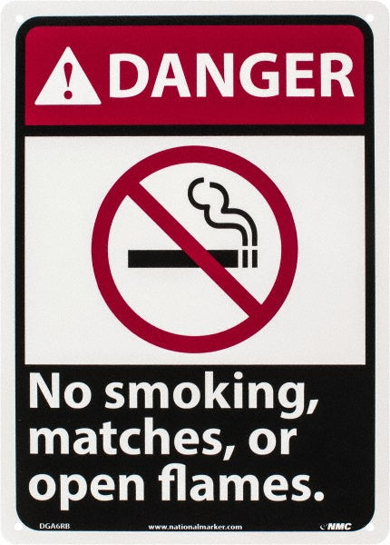 Danger - No Smoking, Matches or Open Flames Sign - AccuformNMC DGA6RB