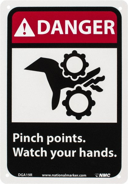 Pinch points watch your hands. Sign - AccuformNMC DGA19R