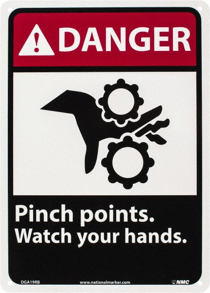Pinch points watch your hands. Sign - AccuformNMC DGA19RB