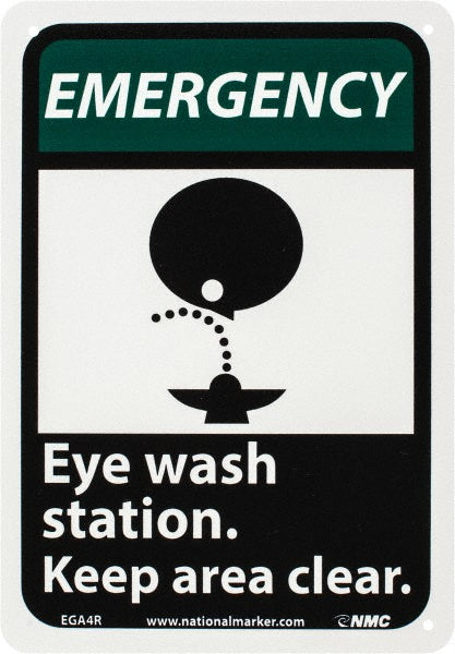 Eye wash station. Keep area clear. Sign - AccuformNMC EGA4R