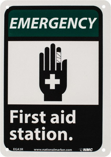 FIRST AID STATION Sign - AccuformNMC EGA3R