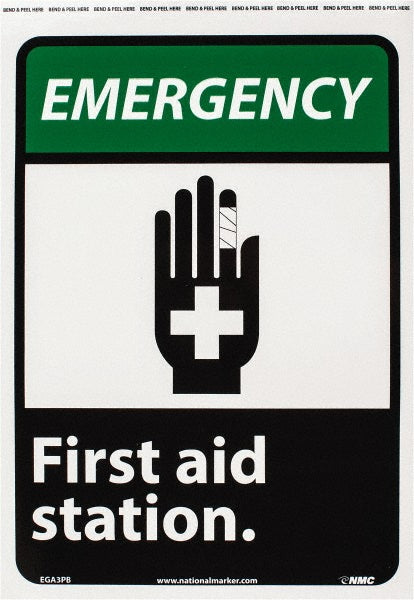 FIRST AID STATION Sign - AccuformNMC EGA3PB