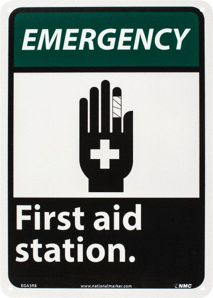 FIRST AID STATION Sign - AccuformNMC EGA3RB