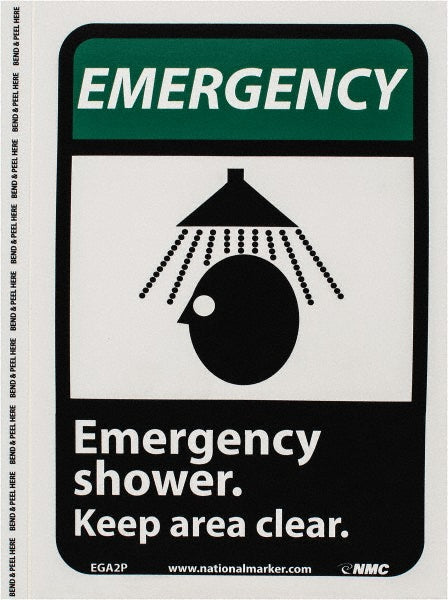 Emergency shower. Keep area clear. Sign - AccuformNMC EGA2P