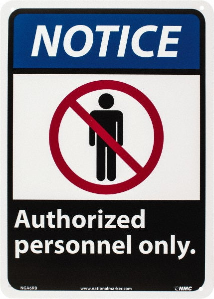 AUTHORIZED PERSONNEL ONLY Sign - AccuformNMC NGA6RB