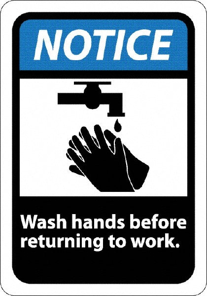 WASH HANDS BEFORE RETURNING TO WORK Sign - AccuformNMC NGA7R