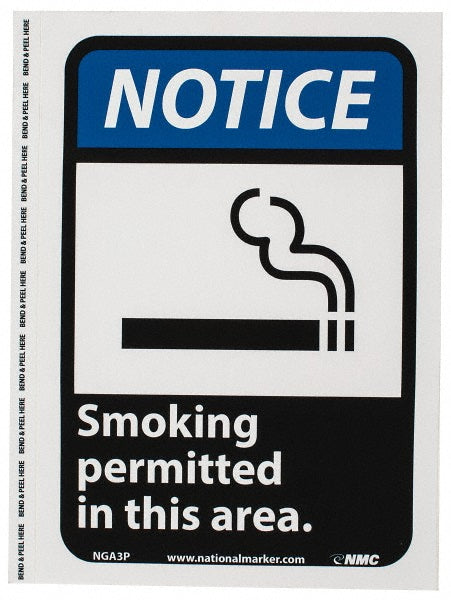 SMOKING PERMITTED IN THIS AREA Sign - AccuformNMC NGA3P