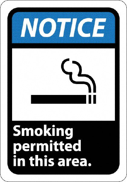 Notice - Smoking Permitted in This Area Sign - AccuformNMC NGA3R