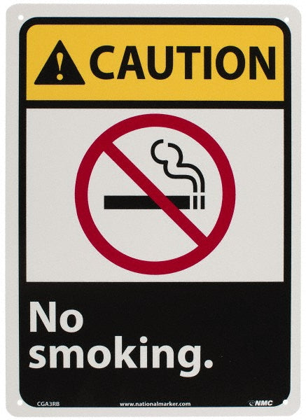 Caution - No Smoking Sign - AccuformNMC CGA3RB