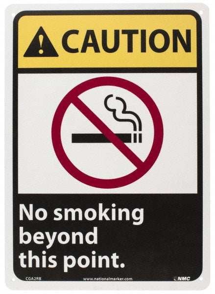 Caution - No Smoking Beyond This Point Sign - AccuformNMC CGA2RB