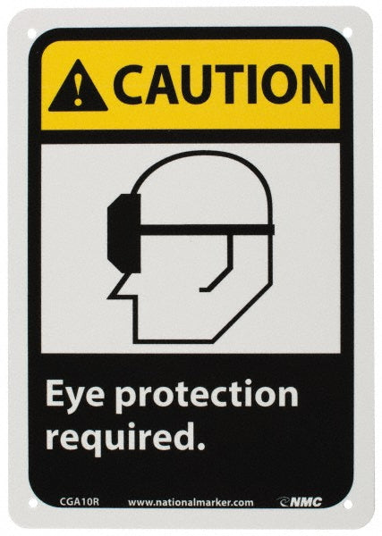 Caution - Eye Protection Required Sign - AccuformNMC CGA10R