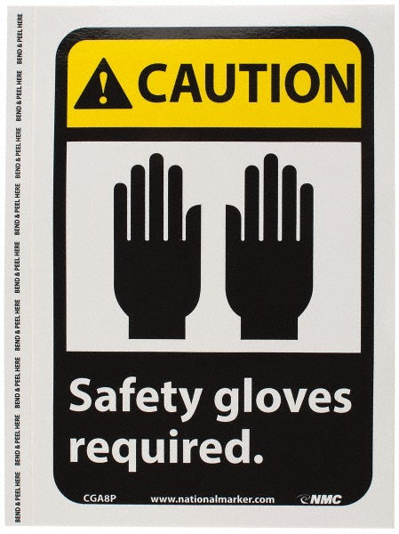 Caution - Safety Gloves Required Sign - AccuformNMC CGA8P