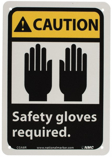 Caution - Safety Gloves Required Sign - AccuformNMC CGA8R