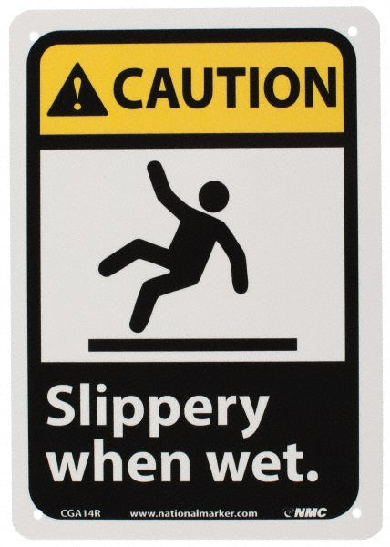 Caution - Slippery When Wet Sign - AccuformNMC CGA14R