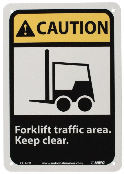Forklift traffic area keep clear. Sign - AccuformNMC CGA7R