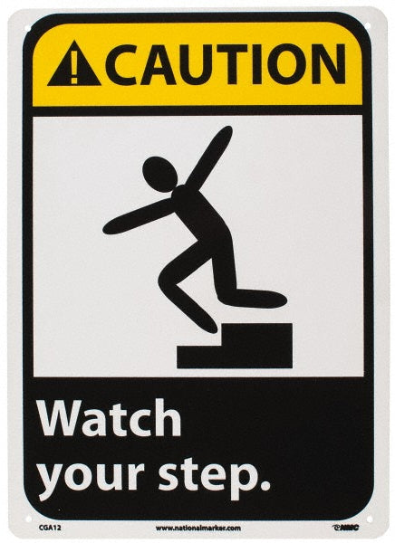 Caution - Watch Your Step Sign - AccuformNMC CGA12RB