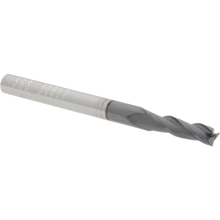7/64" 3-Flute Solid Carbide Square End Mill, AlTiN - SGS 30817