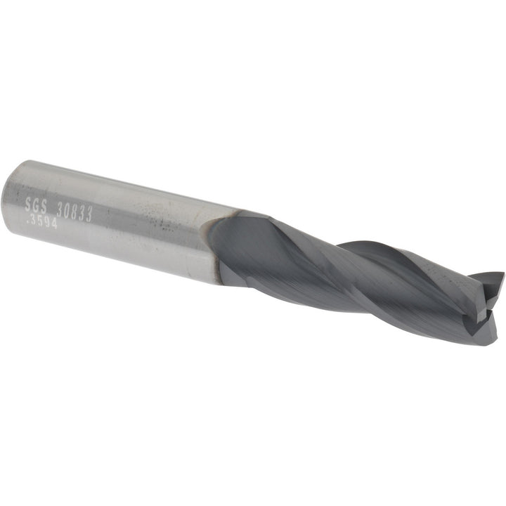 23/64" 3-Flute Solid Carbide Square End Mill, AlTiN - SGS 30833